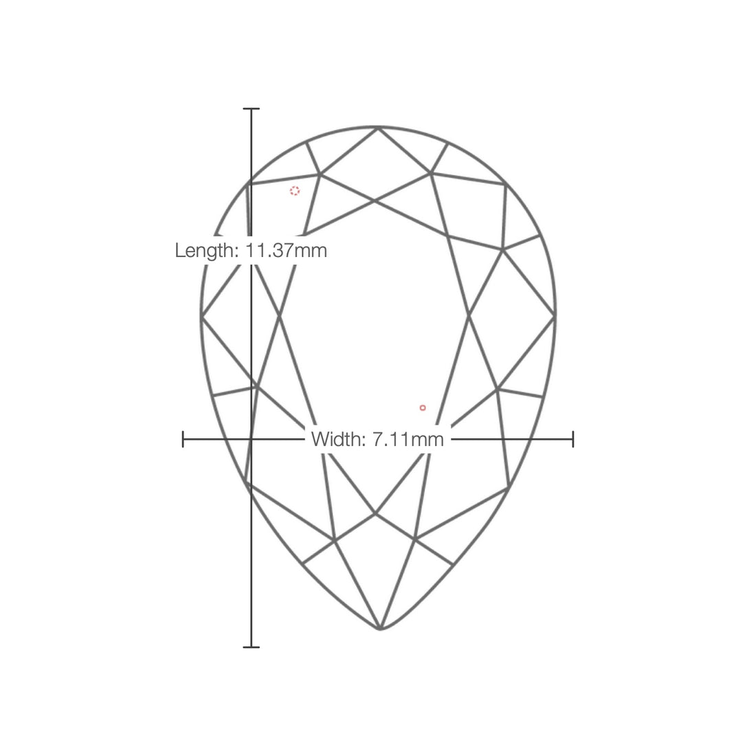 IGI certificate LG802631289: facet plot with length and width
