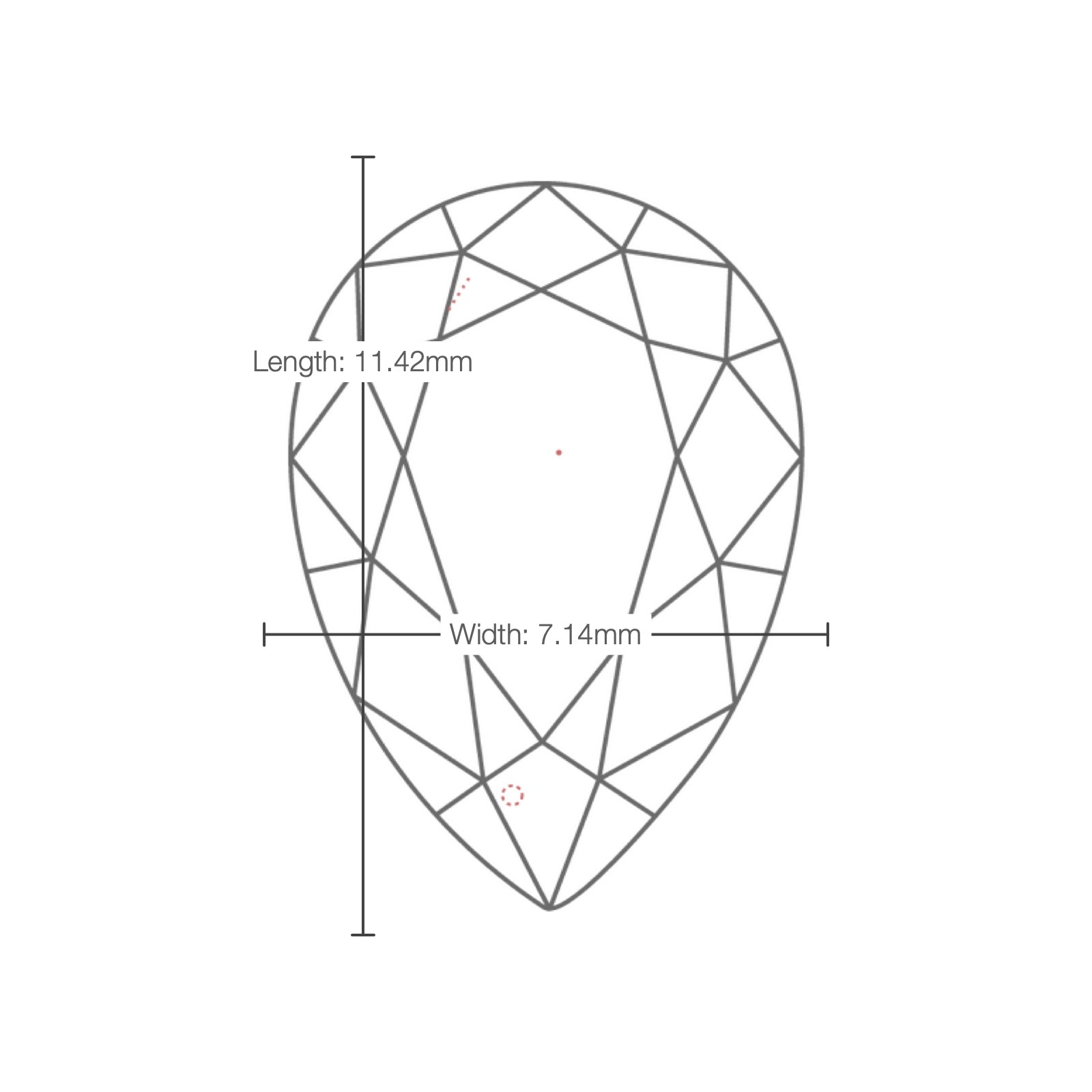 IGI certificate LG801673898: facet plot with length and width