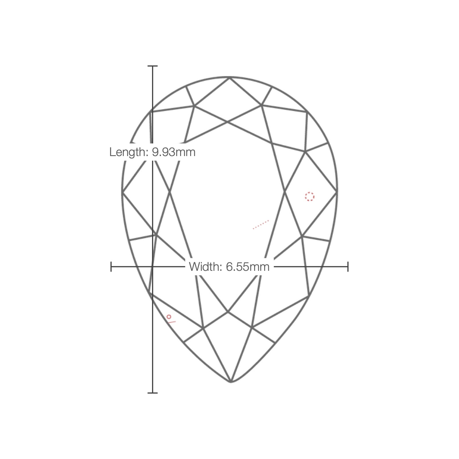 IGI certificate LG805677609: facet plot with length and width