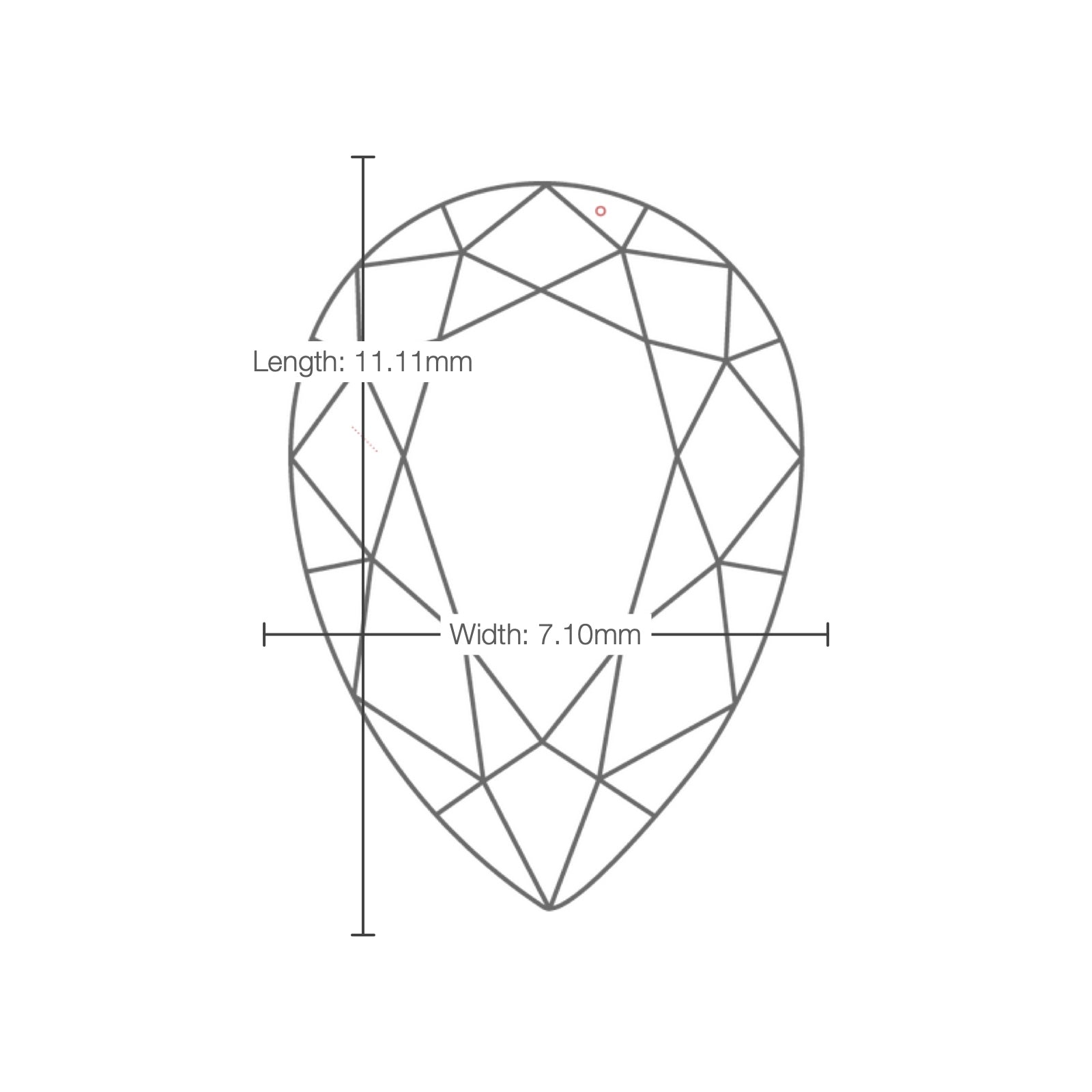 IGI certificate LG805625255: facet plot with length and width