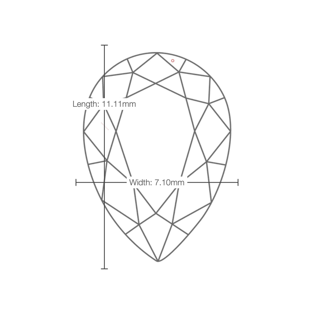 IGI certificate LG805625255: facet plot with length and width