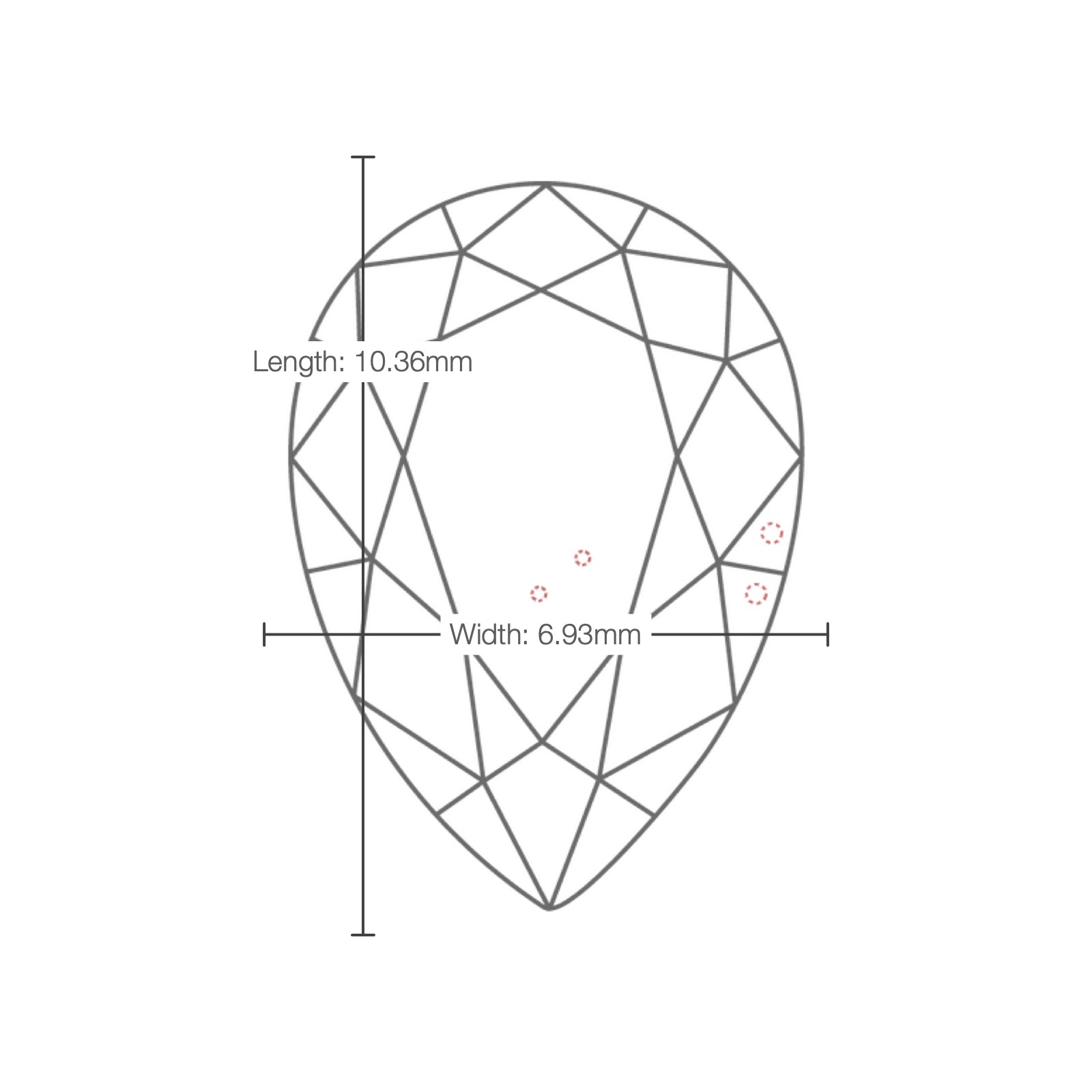IGI certificate LG801662525: facet plot with length and width
