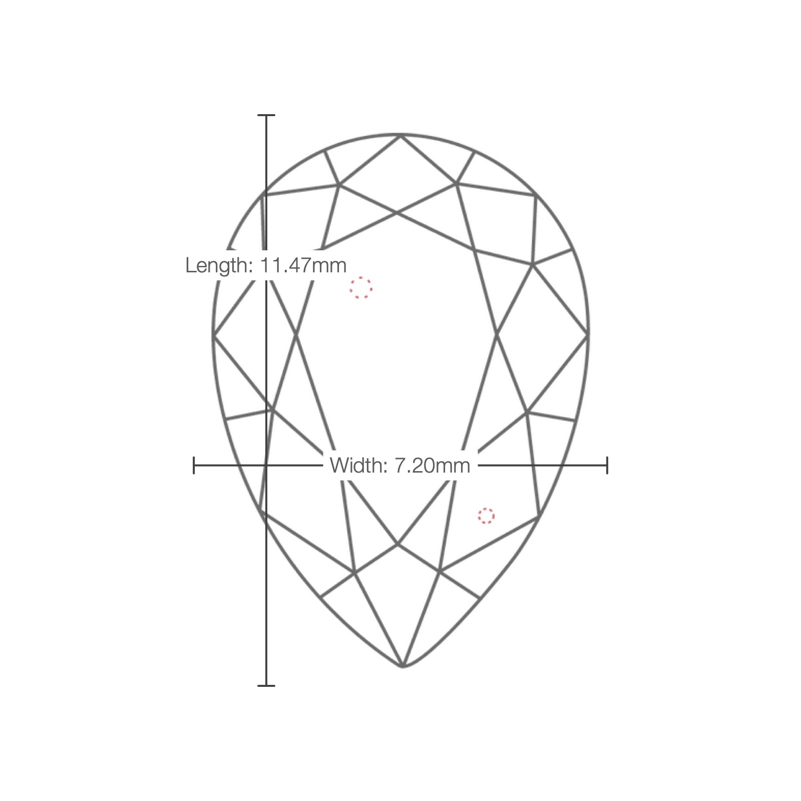 IGI certificate LG805619633: facet plot with length and width