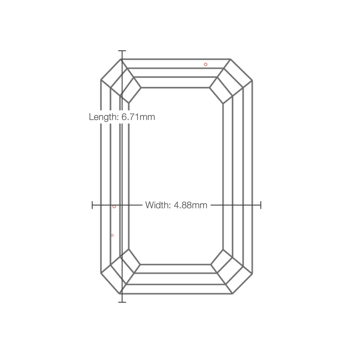 IGI certificate LG807604169: facet plot with length and width