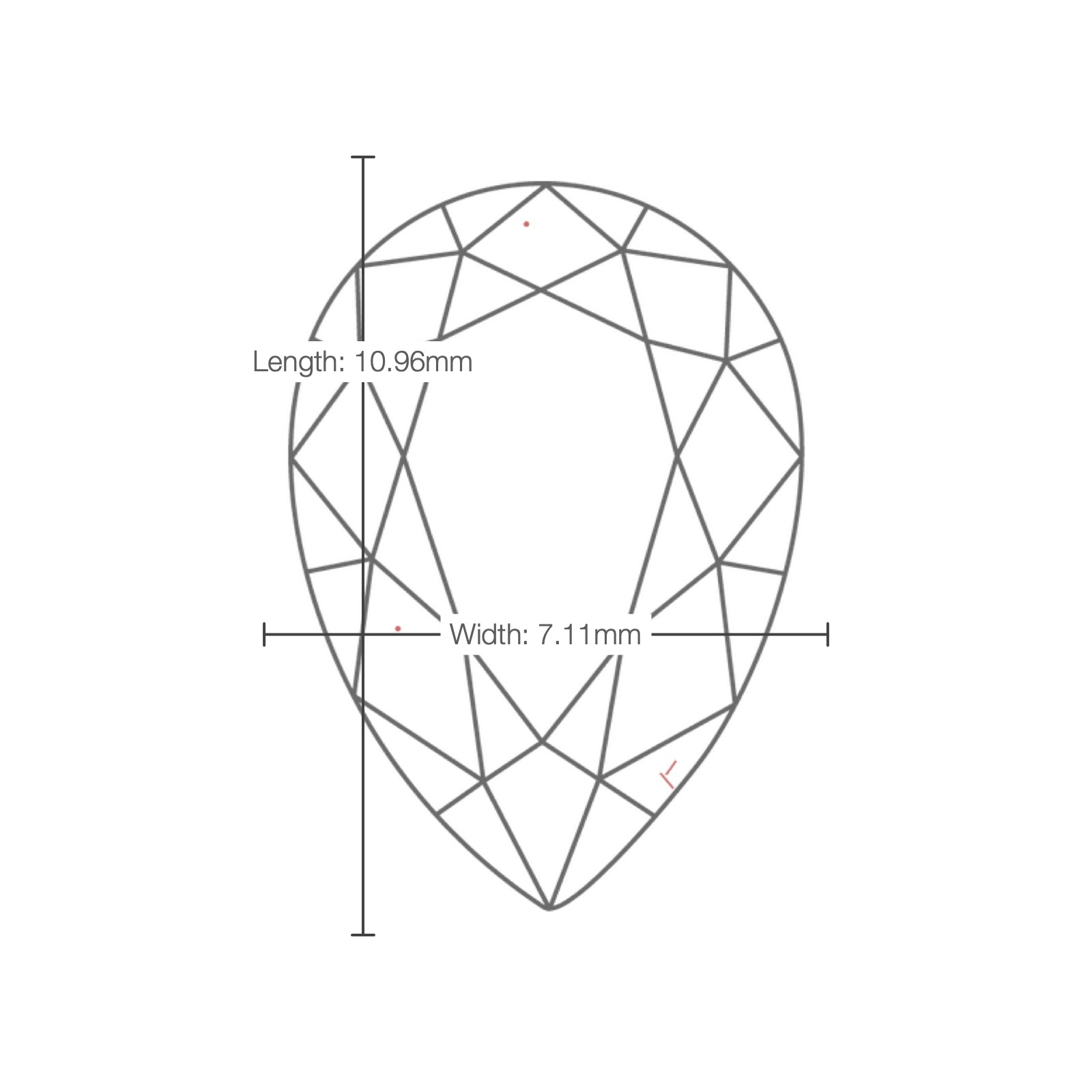 IGI certificate LG805679444: facet plot with length and width
