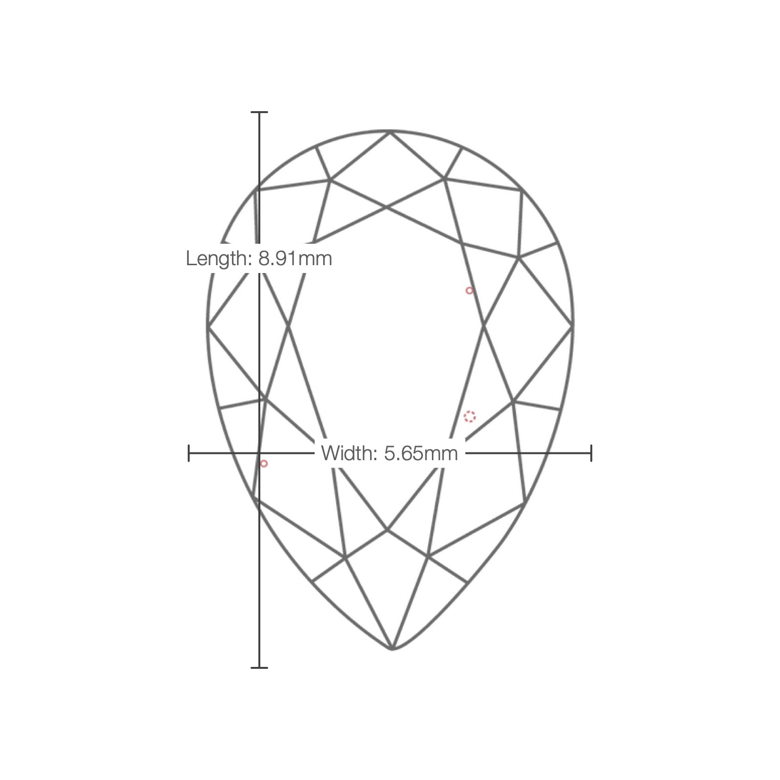 IGI certificate LG803691371: facet plot with length and width