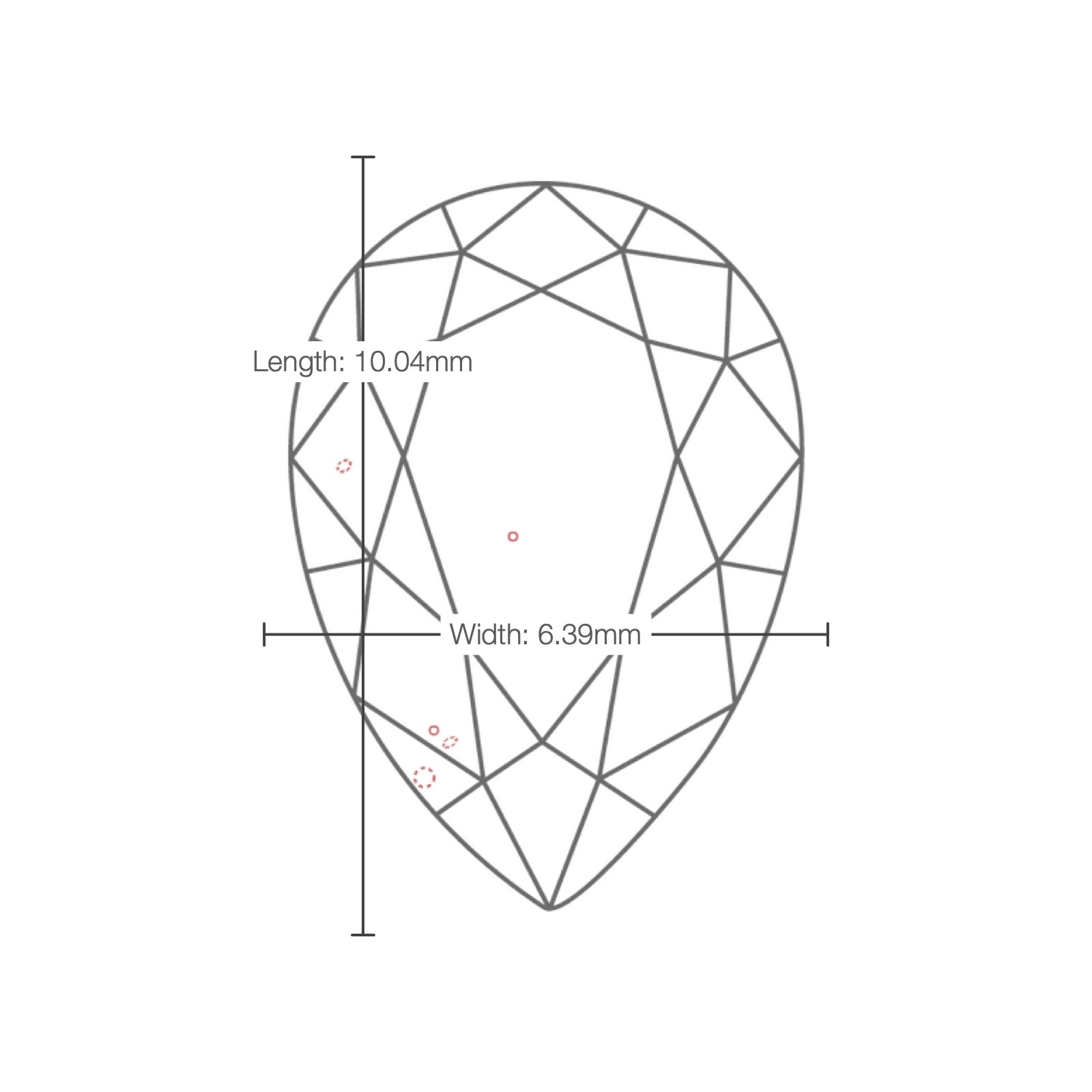 IGI certificate LG801636469: facet plot with length and width