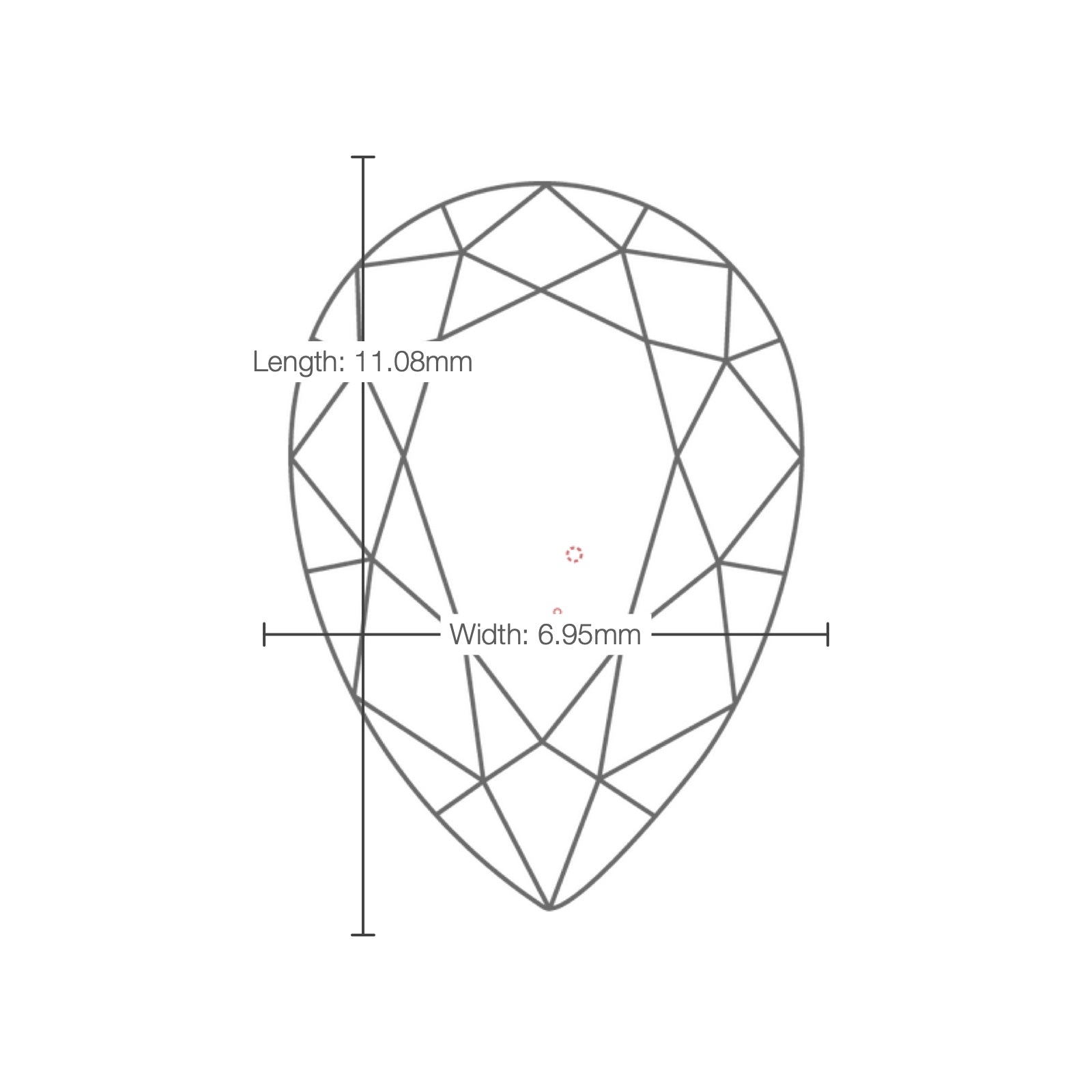 IGI certificate LG801666341: facet plot with length and width
