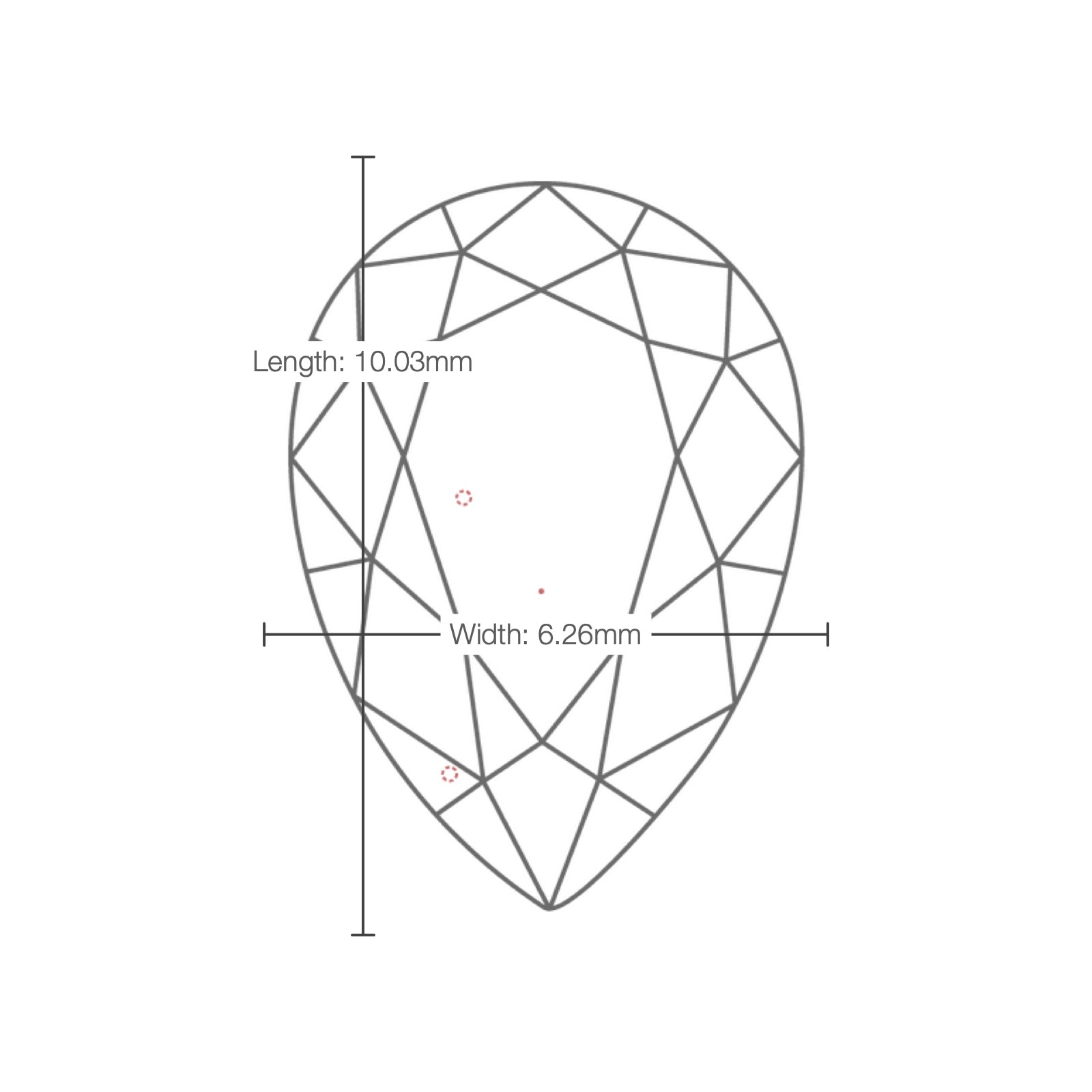 IGI certificate LG802631643: facet plot with length and width