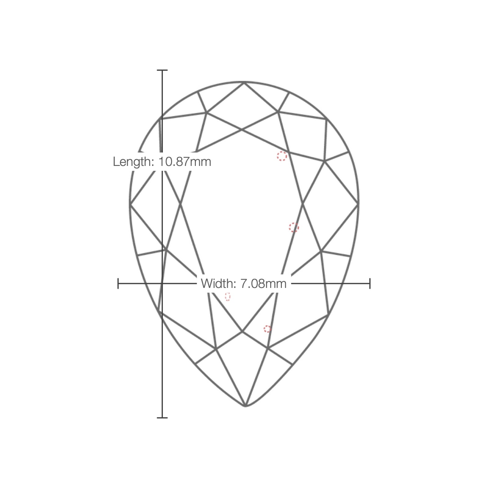 IGI certificate LG803691311: facet plot with length and width