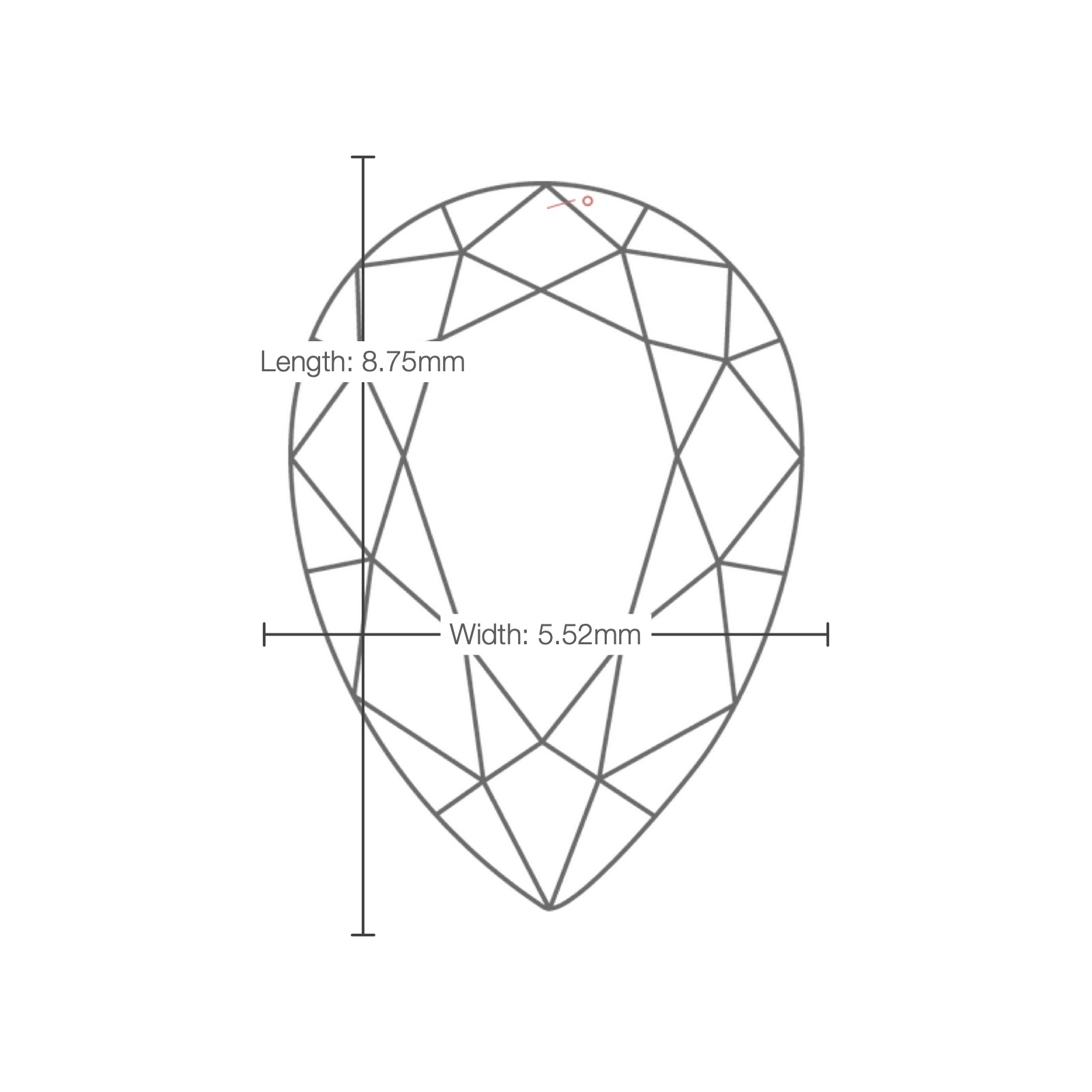 IGI certificate LG804605958: facet plot with length and width