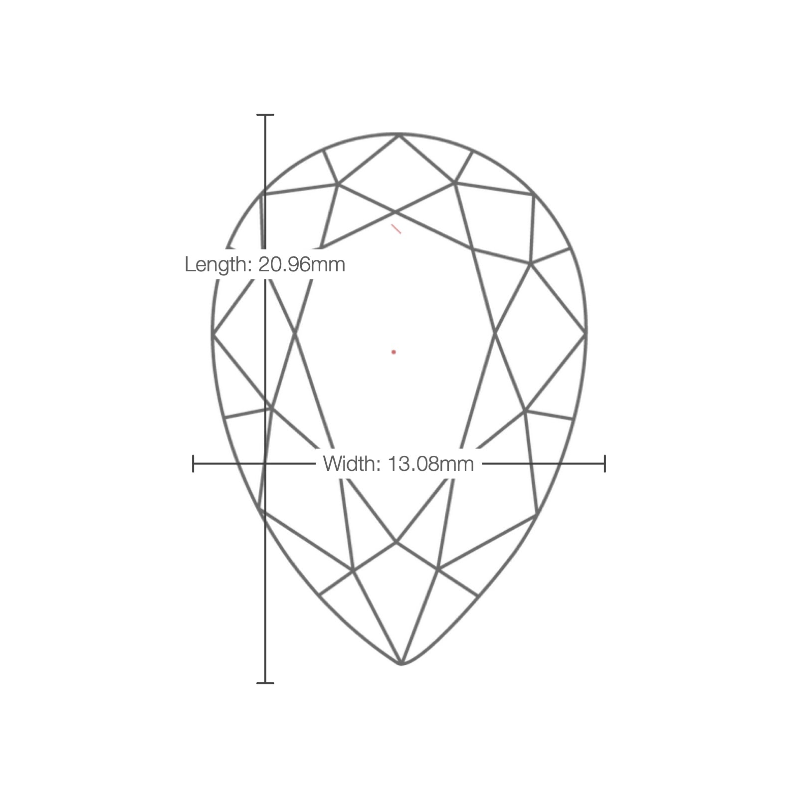 IGI certificate LG800667625: facet plot with length and width