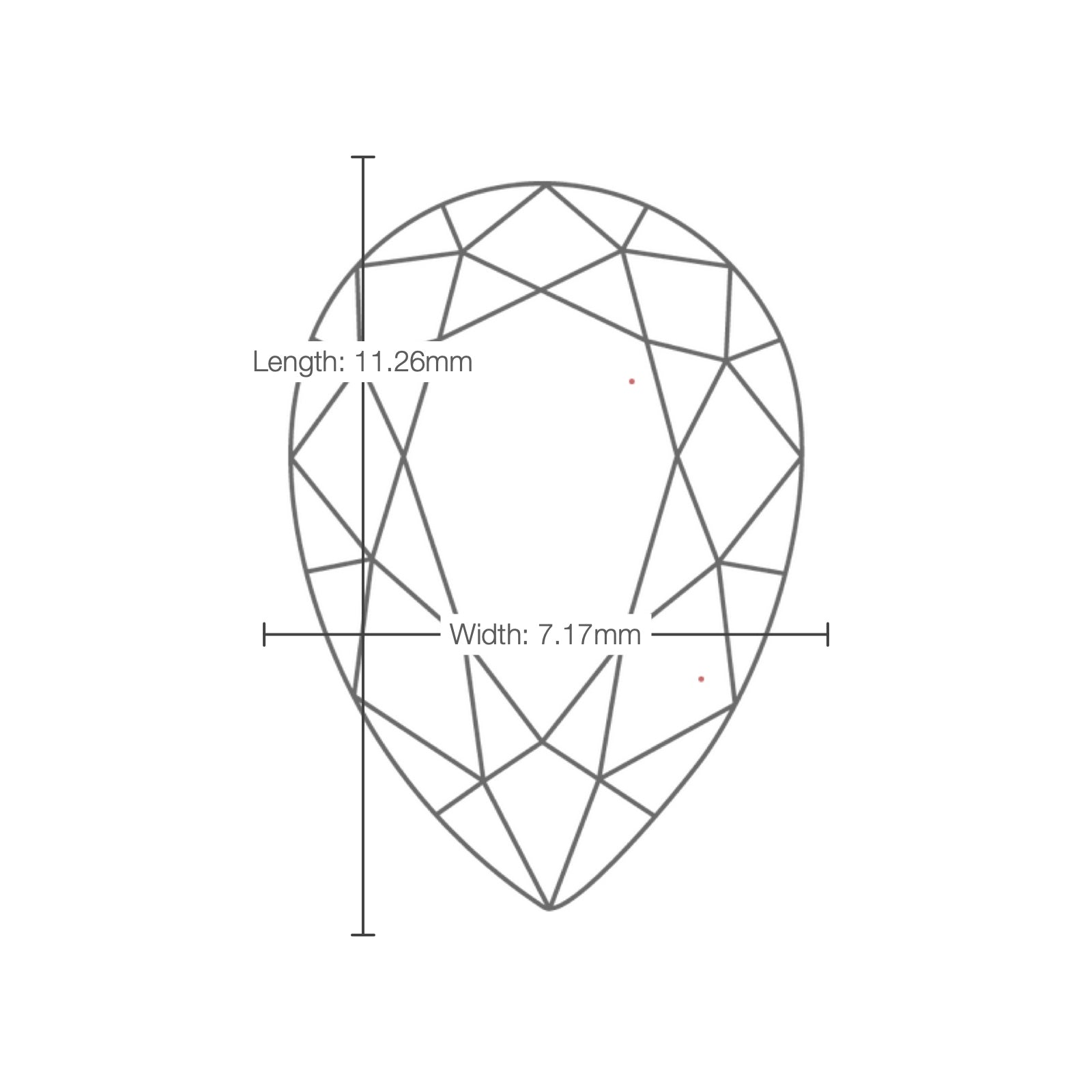 IGI certificate LG802637257: facet plot with length and width
