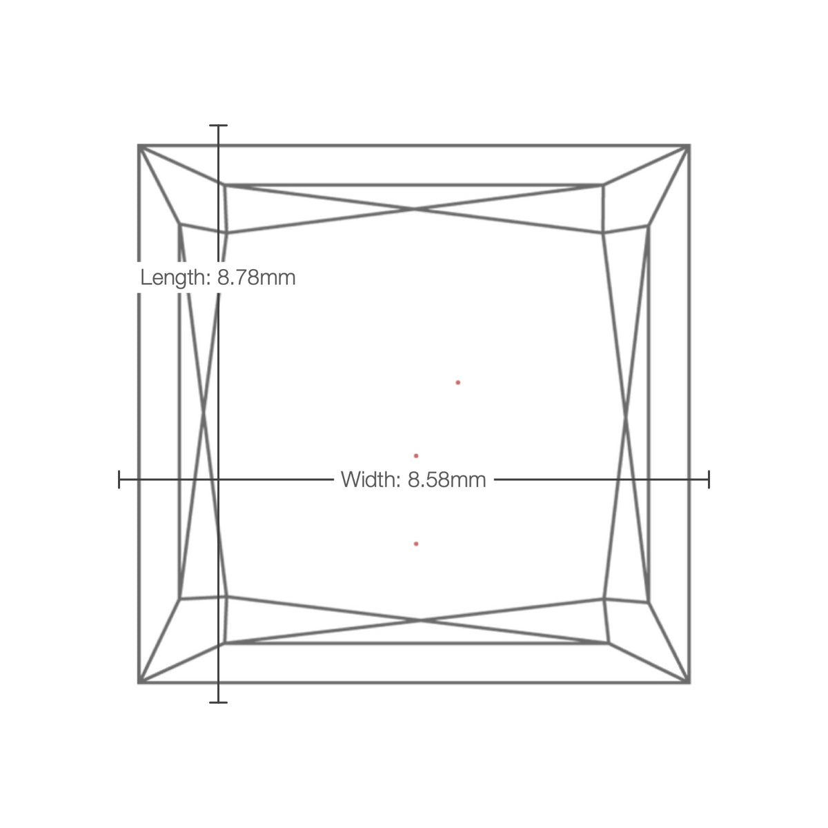 IGI certificate LG768603094: facet plot with length and width