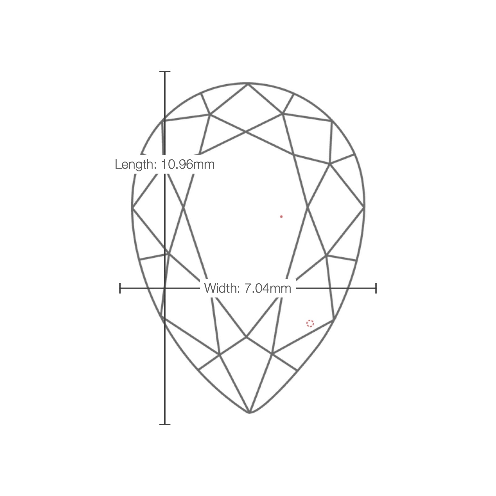 IGI certificate LG805610965: facet plot with length and width