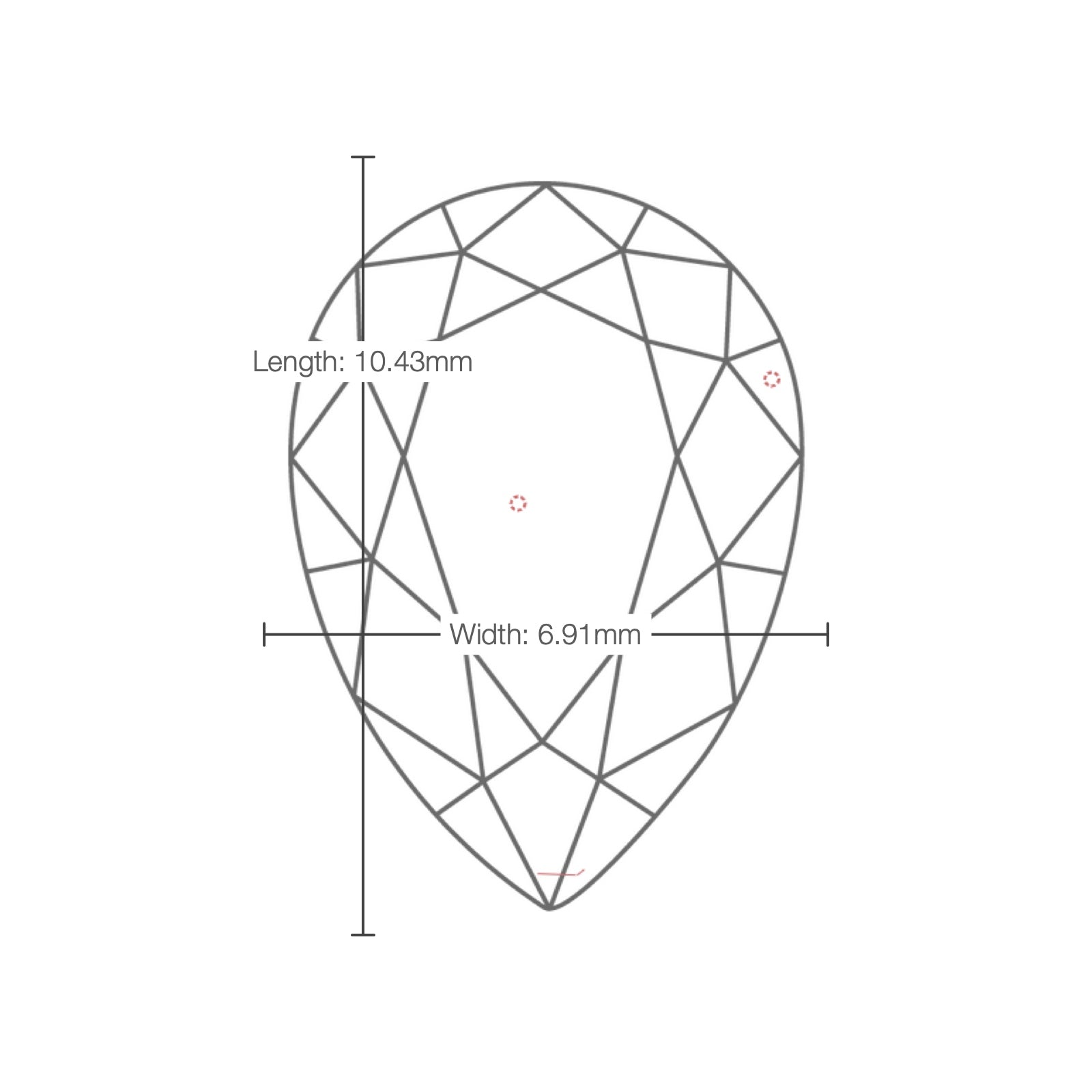 IGI certificate LG801673487: facet plot with length and width