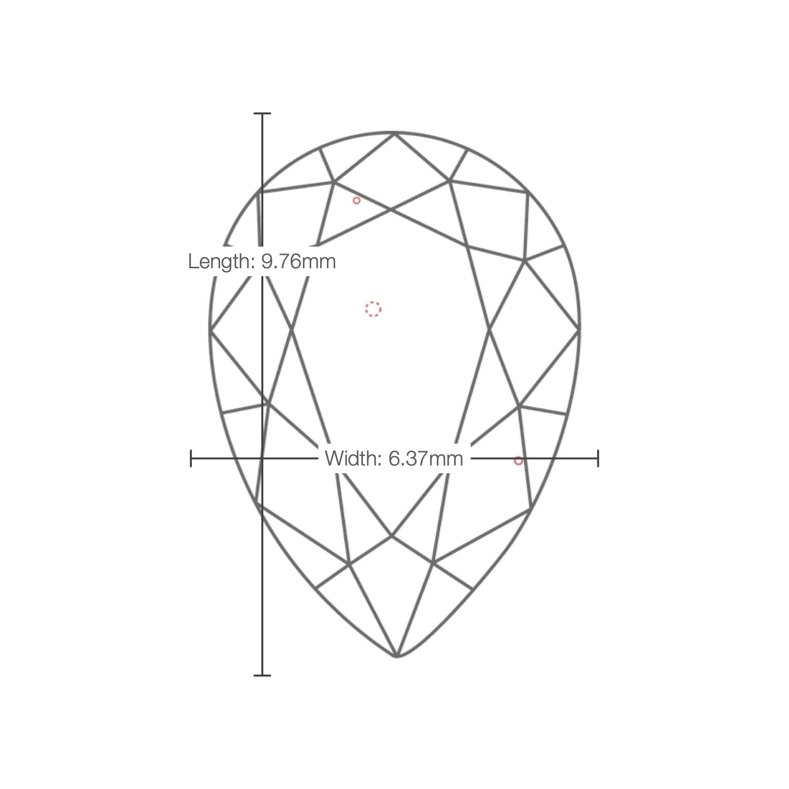 IGI certificate LG803668710: facet plot with length and width