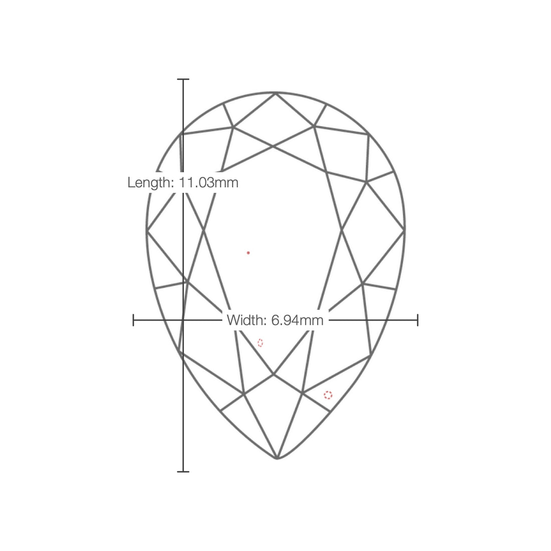 IGI certificate LG805666249: facet plot with length and width